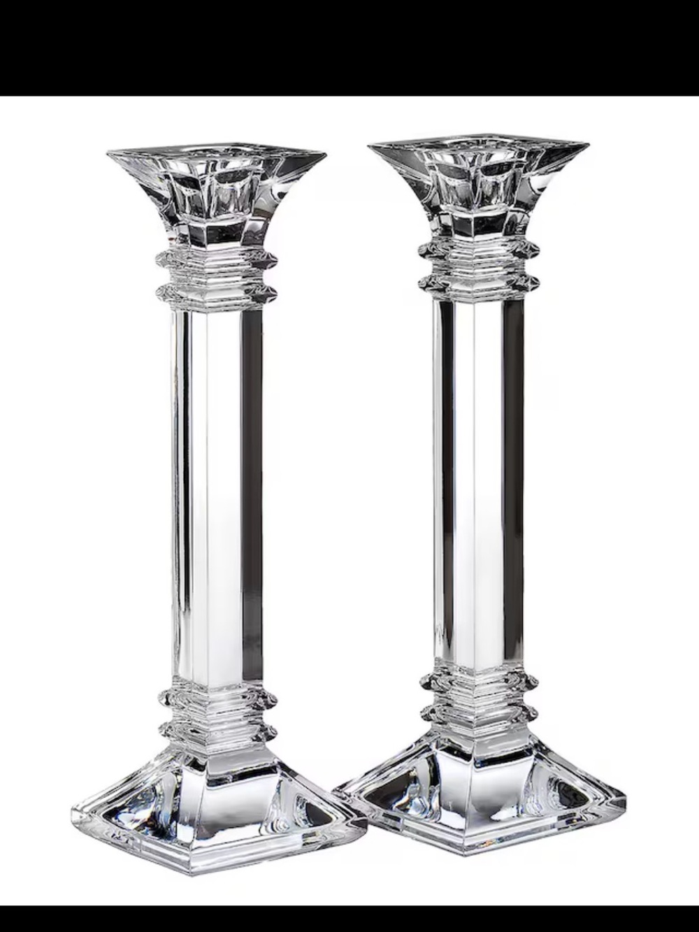 Crystal-Style Clear Glass Candlestick set